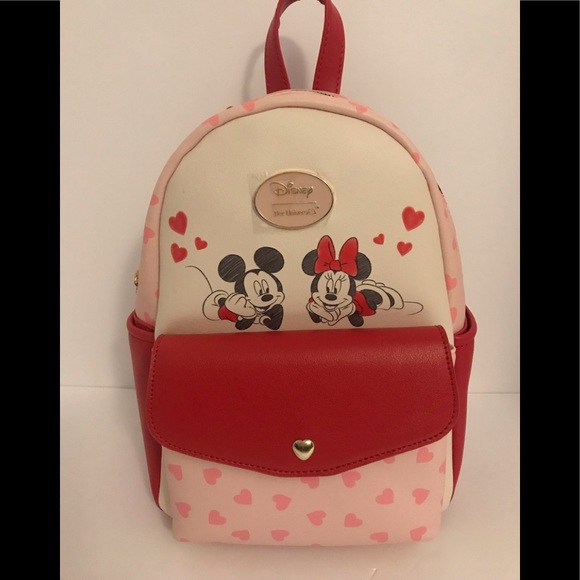 Disney Handbags - Disney Mickey & Minnie Mouse Hearts Mini Backpack